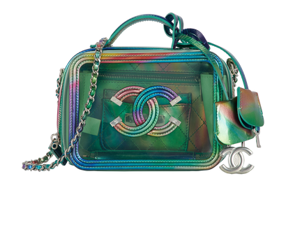 Filigree Small Vanity Case, &pound;3,000, Handbags, Green/Orange/Purple, Leather/PVC, Front view